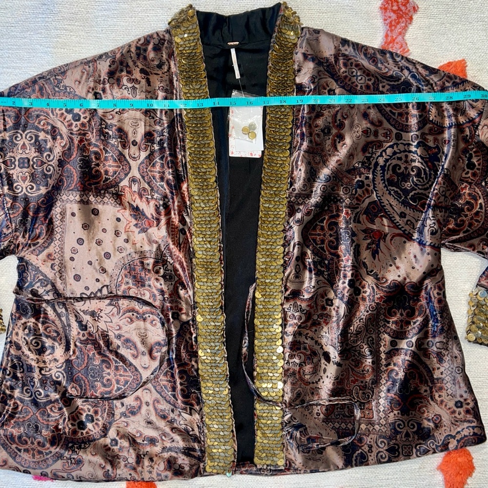 NWT Free People Layla Embellished Kimono Jacket SMALL - Picture 12 of 16